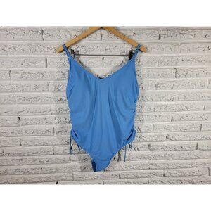 Time Tru Womens Swimsuit Extra Large XL One Piece Blue BLU197E